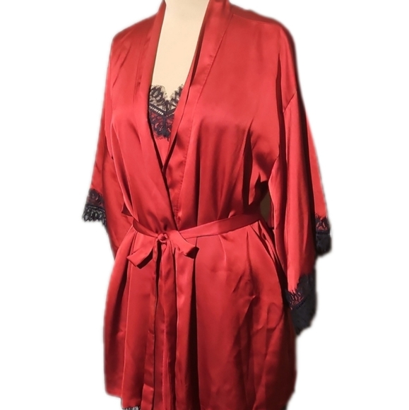 2 Piece Raunchy, Sexy Red Robe & Chemise Set - Picture 8 of 12